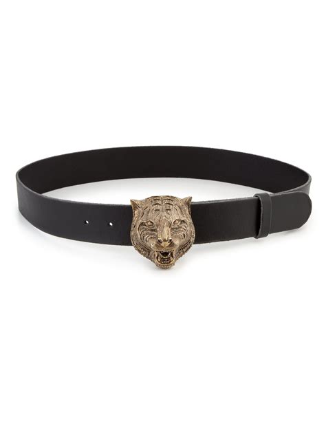 gucci tiger head leather belt|Gucci tiger button up.